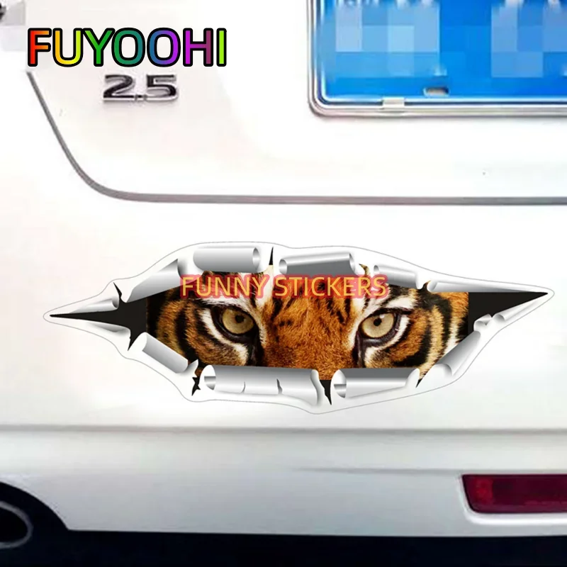 FUYOOHI Simulation Car Design Car Stickers Cat's Eye Stickers Waterproof Car Monster Eye Stickers