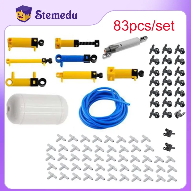 

MOC Technical Hose Air Pump Tank Push Rod Putter Switch Piston Compatible With legoeds Pneumatic Parts 42043 47225 61904 9641