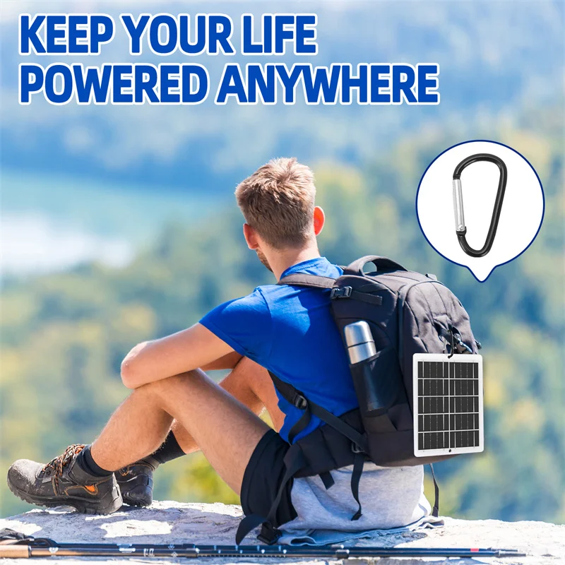 لوحة طاقة شمسية 3 واط مع USB مقاوم للماء المشي لمسافات طويلة والتخييم في الهواء الطلق بطارية محمولة شحن الهاتف المحمول لوحة شحن البنك 5 فولت
