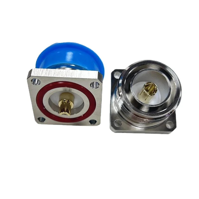 L29 7/16 DIN Connector 7/16 DIN L29 Female Jack 4hole Flange Mount Socket Solder for Panel Chassis Coax Adapter RF Brass Copper