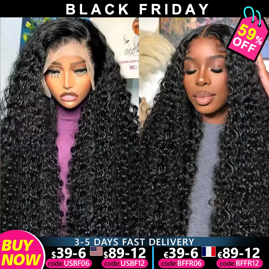 

Deep Wave Lace Front Wigs Human Hair Pre Plucked 200 Density Curly Human Hair Wig HD Frontal Wigs Human Hair Glueless Wigs Human