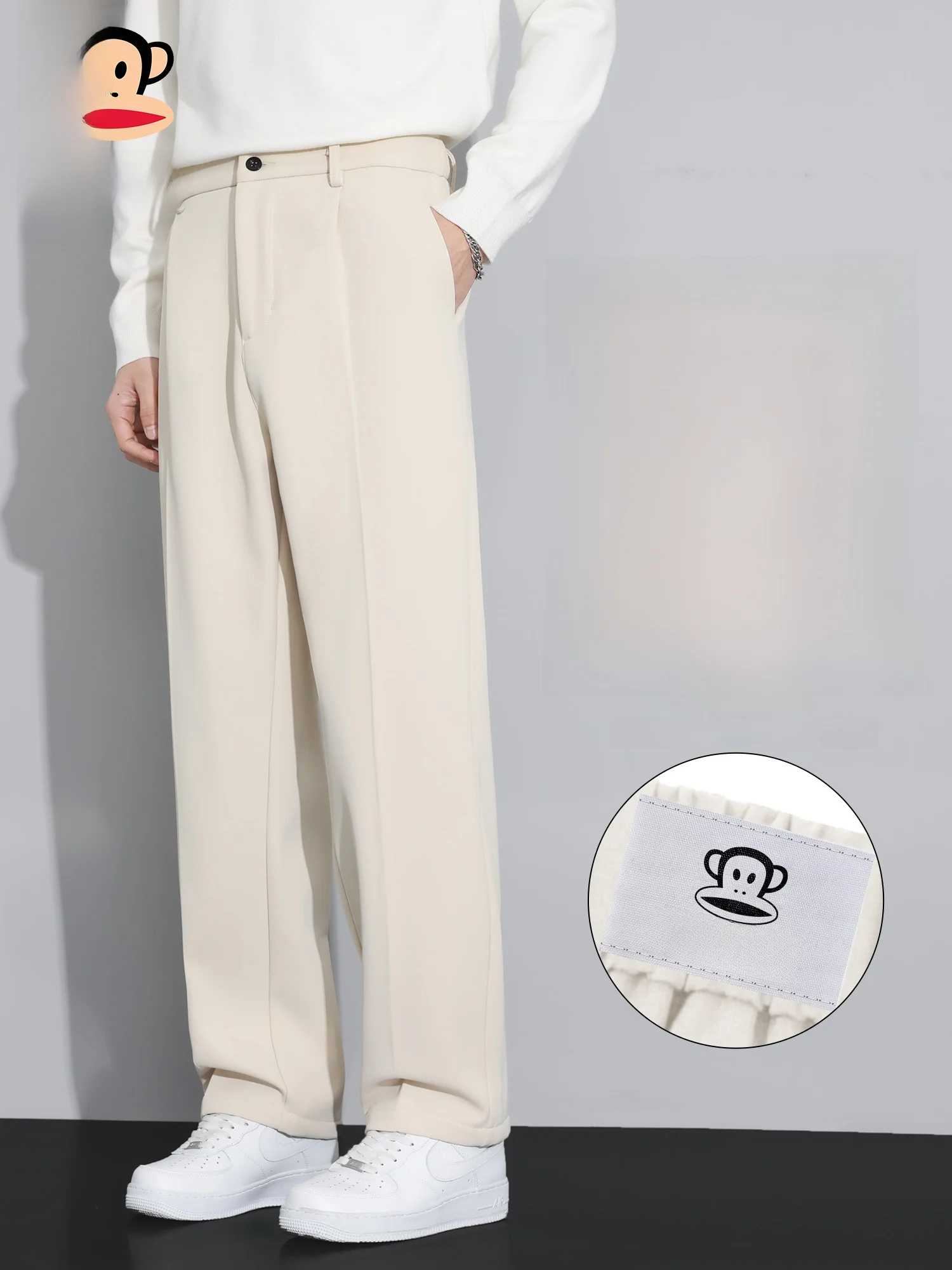 

PaulFrank Men's Casual Loose Drapey Busin Straight Leg Pants Spring 2026 New Sle Comfortable Polyester Fiber Trousers