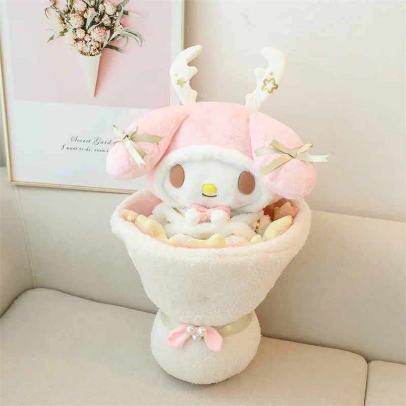 Sanrio Star Wish Bouquet Series Plush Doll Melody Bouquet Doll Plush Doll Cloth Doll Girl Festival Gift