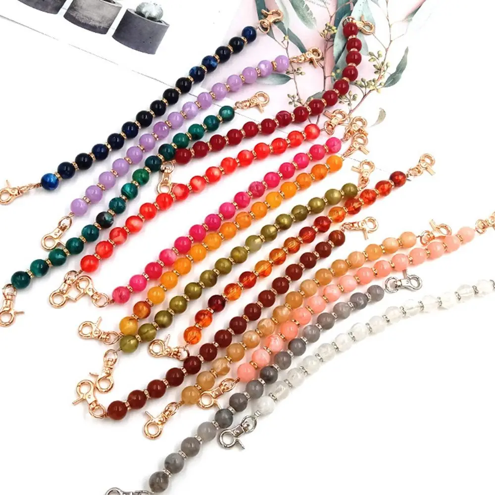 New Resin Colorful Stone Handbag Chain Replaceable Bags Belt Phone Case Hanging Chain DIY Bag Parts Accessories