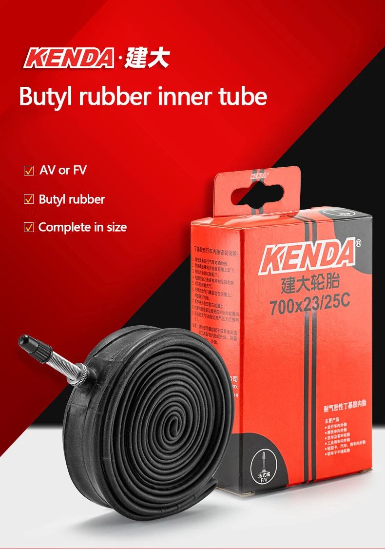 2 Stück KENDA Fahrrad-Schlauch 700C 23C 25C 28C 35C 45C Schrader Presta Ventil Schlauch Rennrad-Schlauch Reifenkammer – Detail 3