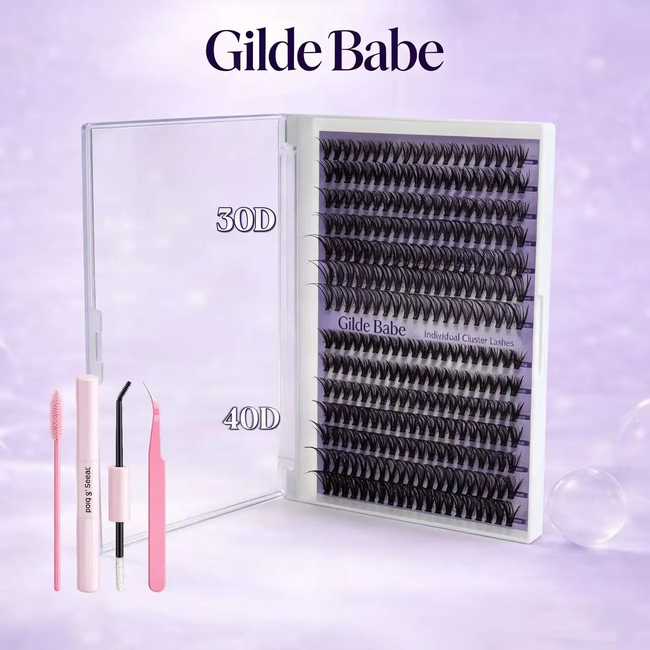 

Набор для самостоятельного наращивания ресниц Gilde Babe, 14 рядов, 30D 40D, индивидуальные пучки ресниц, D-изгиб, 9-16 мм, эффект кошачьих глаз, для ежедневного макияжа