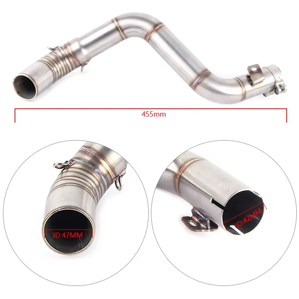 

Motorcycle Full Exhaust System Motor Accessories Vent Middle Pipe Link Connect For KTM Duke 125 250 390 2013 2014 2015 2016