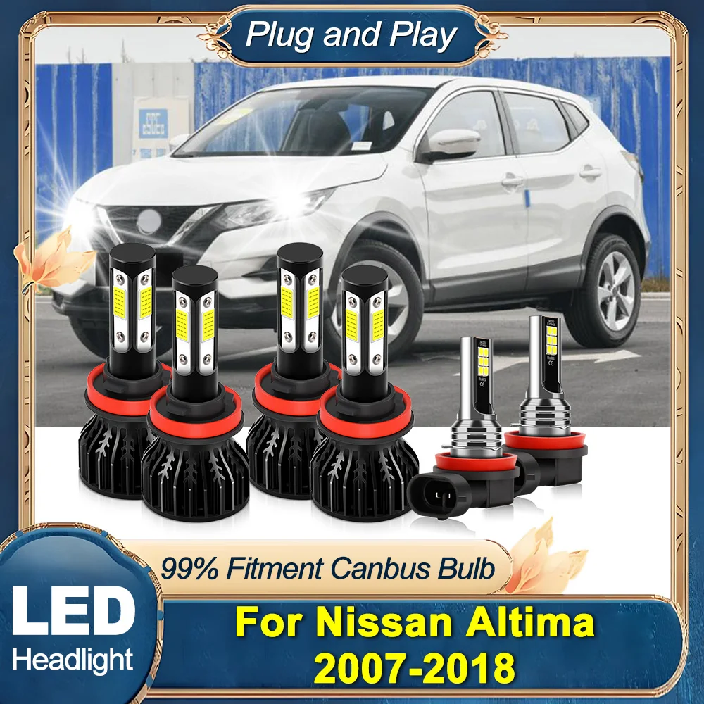 

LED Headlight 6000K White COB Chips 45000LM High Low Beam Headlamp Fog Light Super Bright For Nissan Altima 2007-2018 Car Light