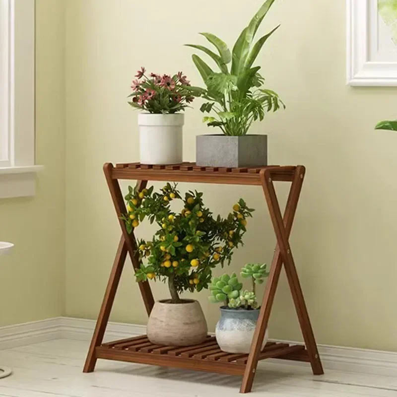 Soporte de planta de ventana de lujo Para interiores, estantería de flores Para fiestas, muebles de balcón, color marrón, ajustable