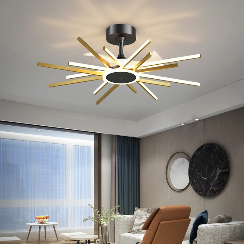 Living room decoration bedroom decor led Ceiling fans with lights remote control dining room Ceiling fan light indoor lighting