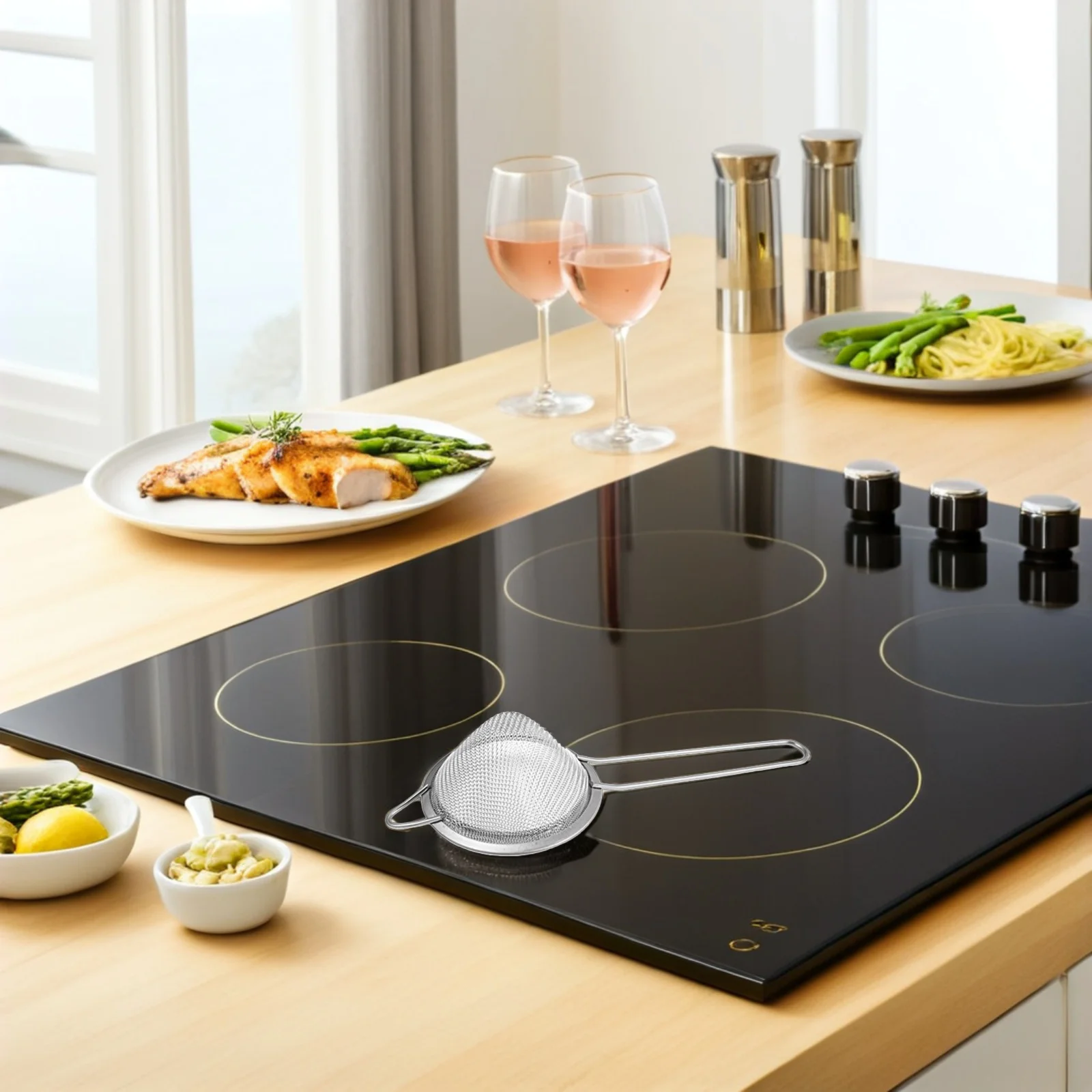 

4pcs Stainless Steel Fine Mesh Sieve 8.5Cm Cone Strainer For Kitchen Home Restaurant Use Hot Oil Water Filtration Tool