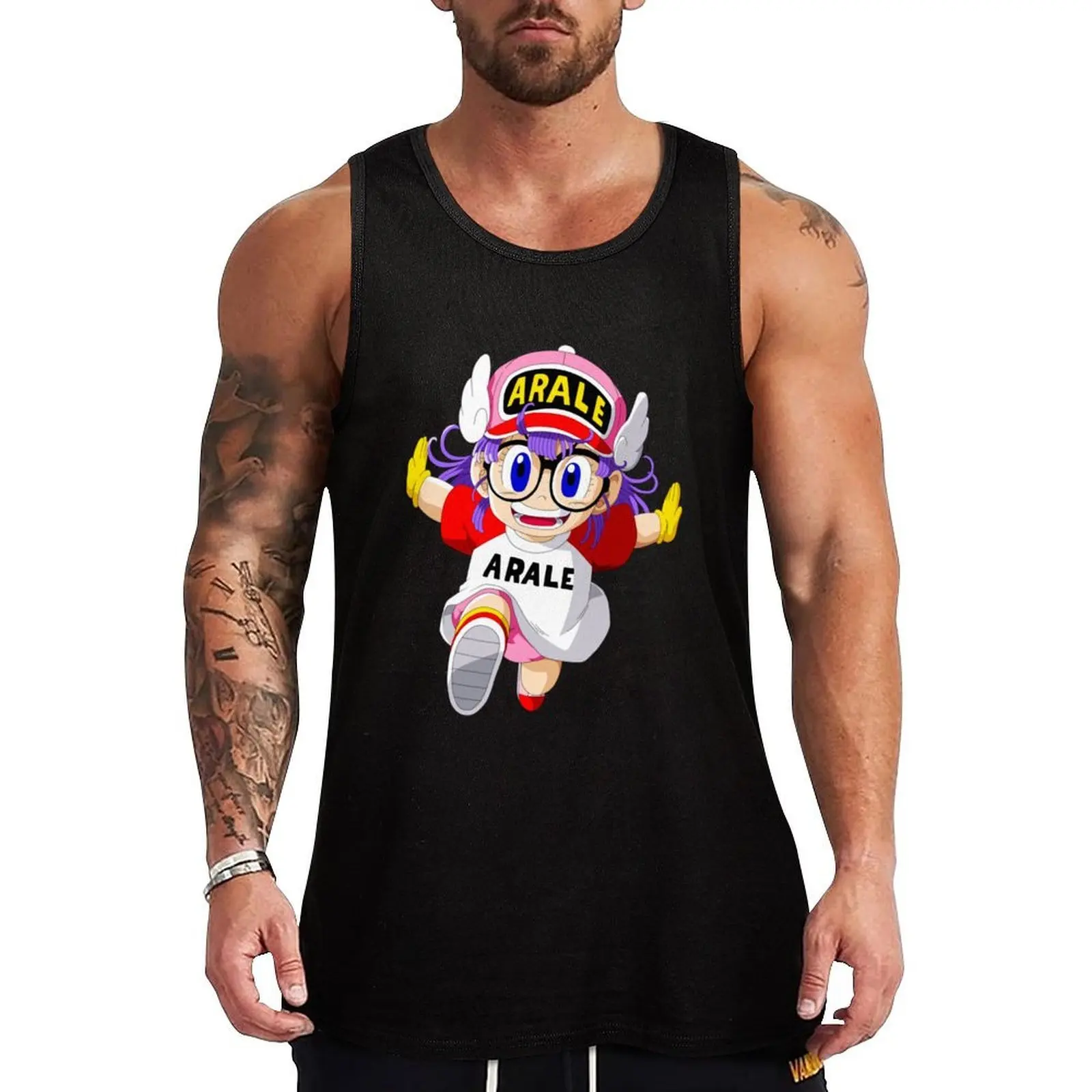 Arale Tank Top Athletic Sleeveless Shirt Gym Workout Quick Dry Tank Top