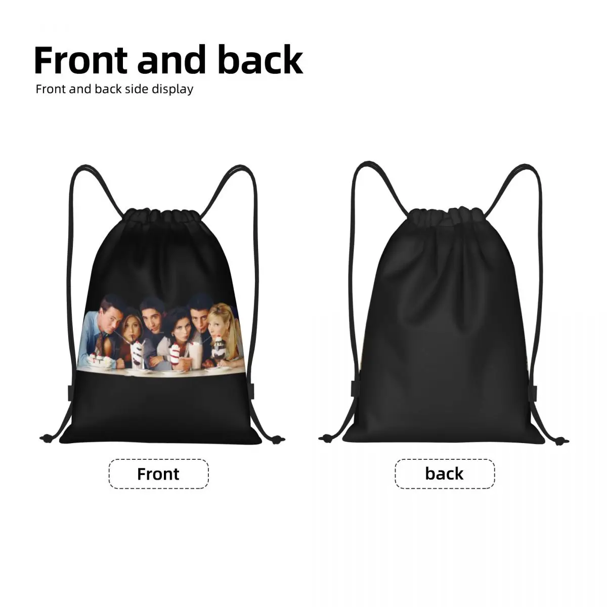 Friends TV Show Drawstring Backpack Women Men Sport Gym Sackpack Foldable Training Bag Sack