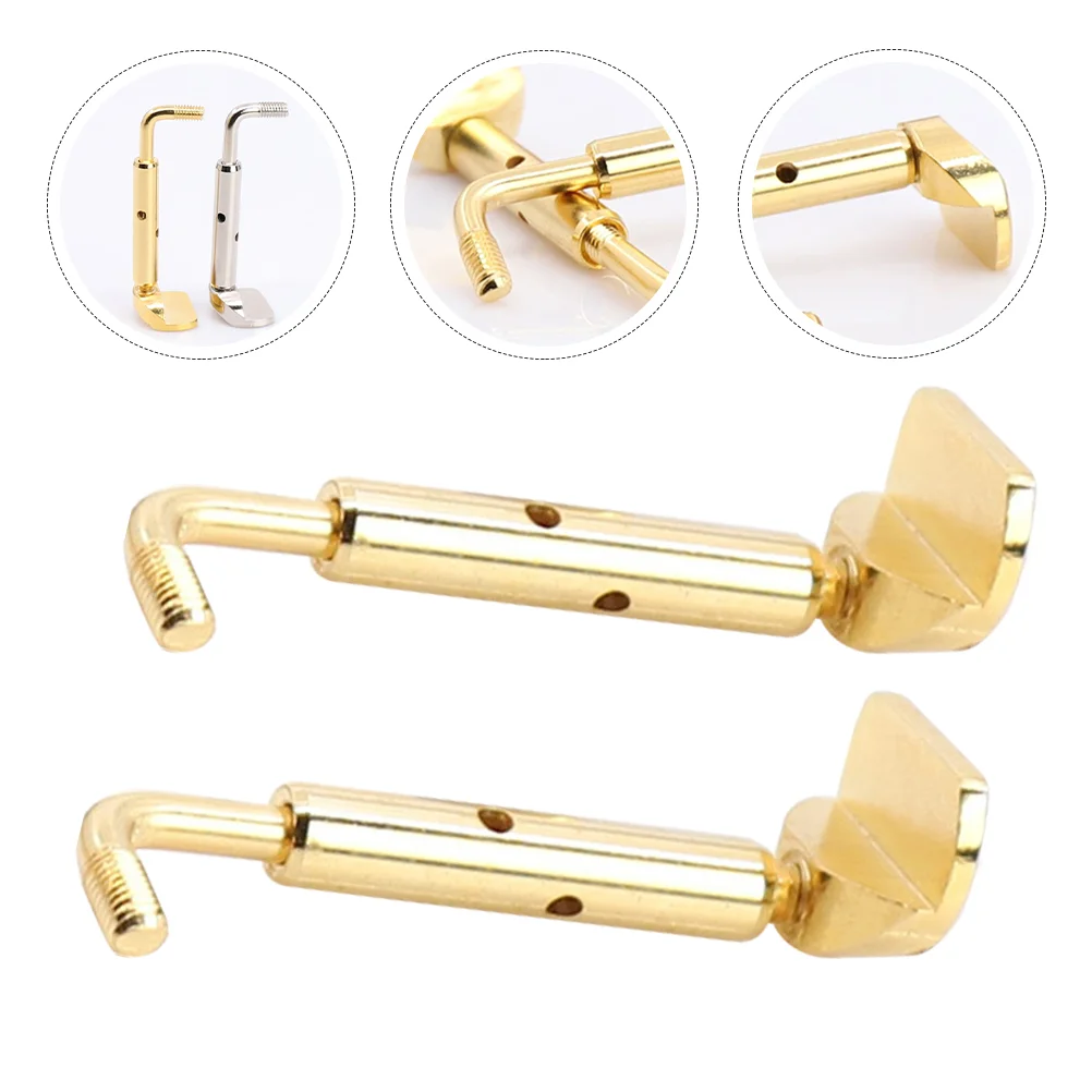 

2 Pcs Violin Screw Clamp Chin Rest Screws Alloy Helping Tools Golden Instrument Helpers Accessory