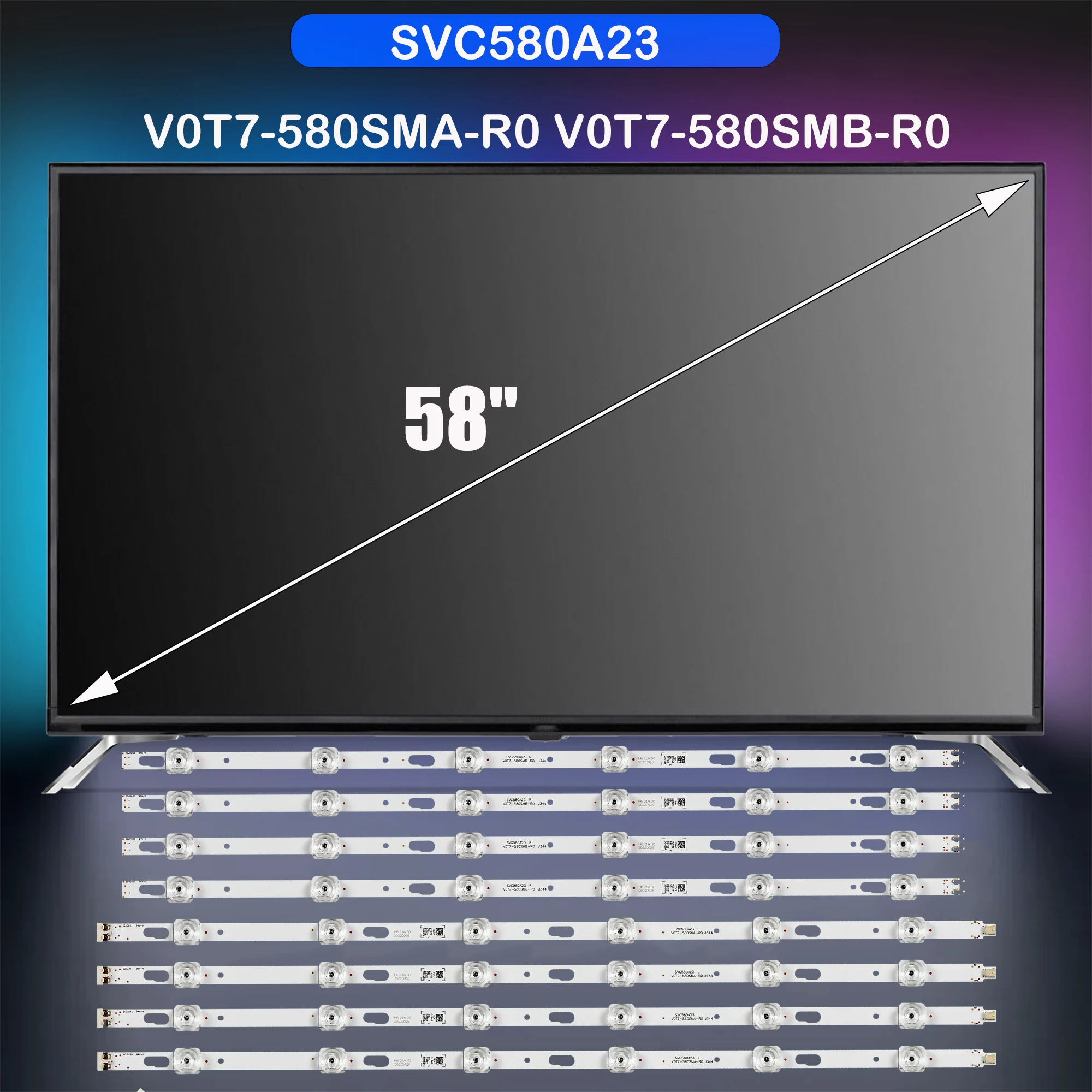 

LED Backlight strip For UN58TU7000 UN58TU7000 UN58TU7020G GU58AU7179U GU58TU7199U UE58AU7110K UE58AU7160U UE58TU7190 UE58TU7160U