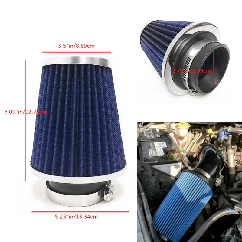 

Универсальный автомобильный конусный воздушный фильтр, впускной фильтр с высоким расходом, грибовидная головка, вентиляционная крышка картера, дыхательные фильтры, комплект впуска холодного воздуха