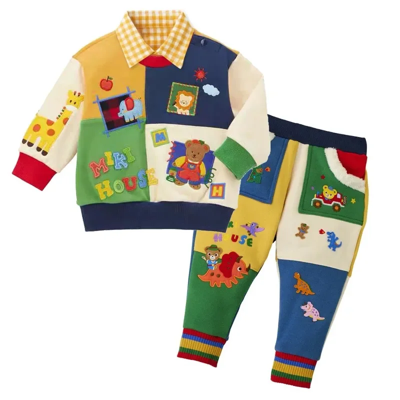Autumn Kids Sweatshirts Cartoon Cute Bear Long Sleeved   Velvet Tops Girls Hoodie Children\'s  Hoodies Boy Sweatshirt  Pullovers