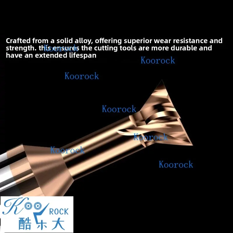 Solid Carbide Tungsten Steel Dovetail Cutter Coated Hardened Reverse Chamfer Cutter 30°45°60°75° Dovetail Slot Milling Cutter