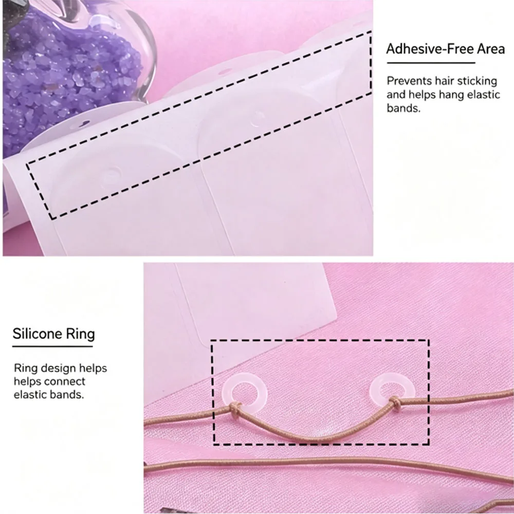 Invisible Face Lift Tape and Band Set Law Pattern Lifting 18 Pcs Hypoallergenic Clear Lifting Patches with 4 Adjustable Elastic