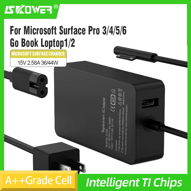 Новинка 65 Вт 44 Вт 36 Вт 15 в Быстрая зарядка для Microsoft Surface Pro3 Pro4 Pro5 Pro6 Surface Go1/2 Surface Book 1/2 Surface Loptop1/2