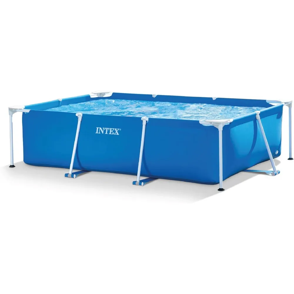 

86" x 23" Rectangular Frame Above Ground Outdoor Home Backyard Splash Swimming Pool with Flow Control Valve for Draining