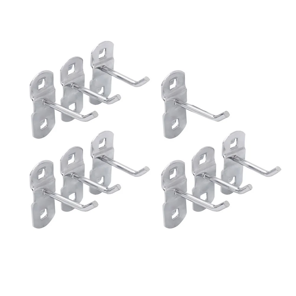 

10Pcs Iron Hooks Heavy Duty Tool Hangers for Supermarket Display Rack Kitchen Utensil Holder No Drill Required 20Cm Silver