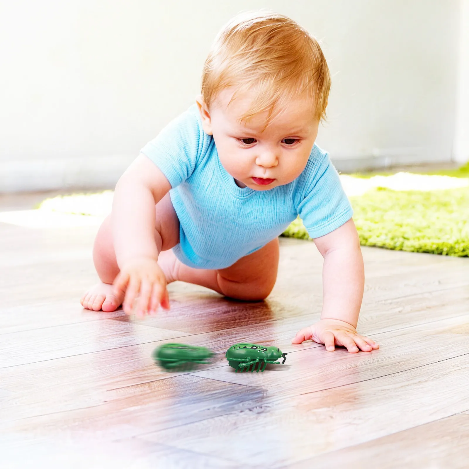 

Набор из 4 электрических интерактивных движущихся игрушек-насекомых для кошек и детей, мини-ползающие жучки с кнопкой управления