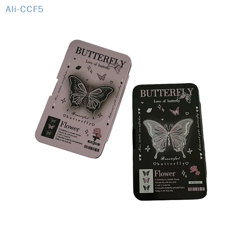 

Creative Butterfly Style Contact Lens Case Y2k Portable Beauty Pupil Eye Lens Box With Mirror And Tweezers