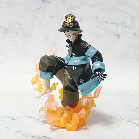 Ny Amine-figur KOTOBUKIYA ARTFX J Fire Force Shinra Kusakabe Anime Färdig Modell Leksakspresentkollektion 8 best sales Fire Force-figur - №8