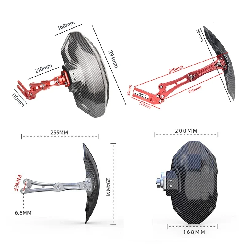 Universal Electric Scooter Mudguard Front Fender Skateboard Parts Electric Scooter Fender Wheel Cover Tyre Wing Mud Guard