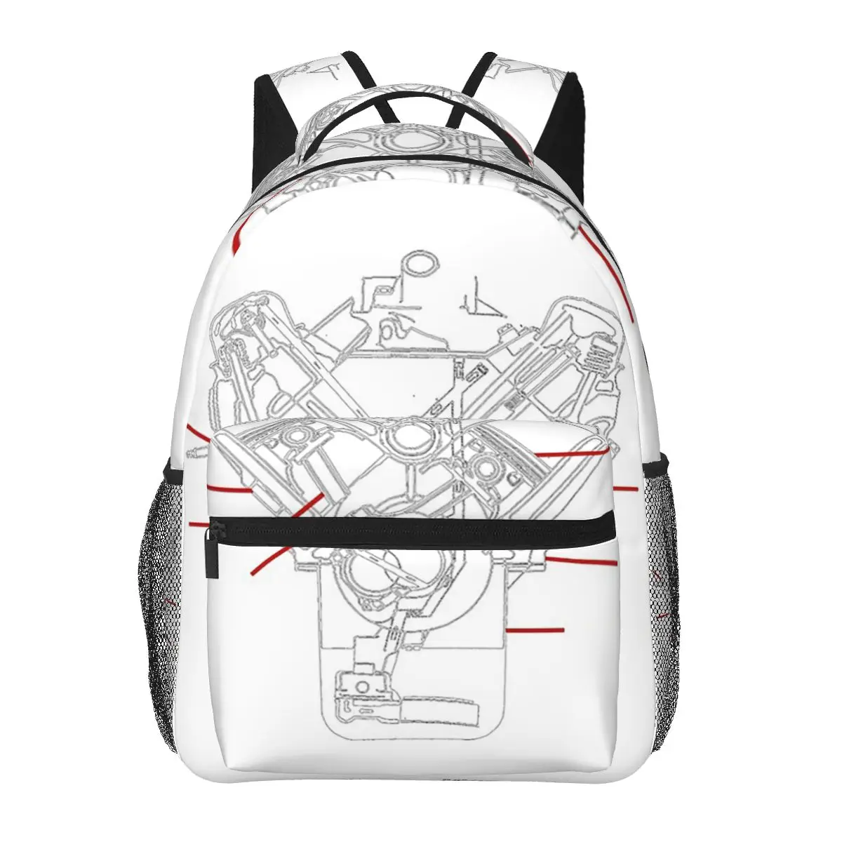 Damaged V8 Engine Diagram Backpacks Boys Girls Bookbag Children School Bags Cartoon Travel Rucksack Shoulder Bag Large Capacity