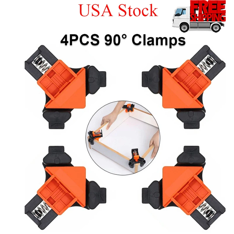 

4PCS Right Angle Fixing Clip Adjustable Swing Corner Clamp Woodworking Frame Fixing Set 90° Corner Holder DIY Fixture Hand Tools