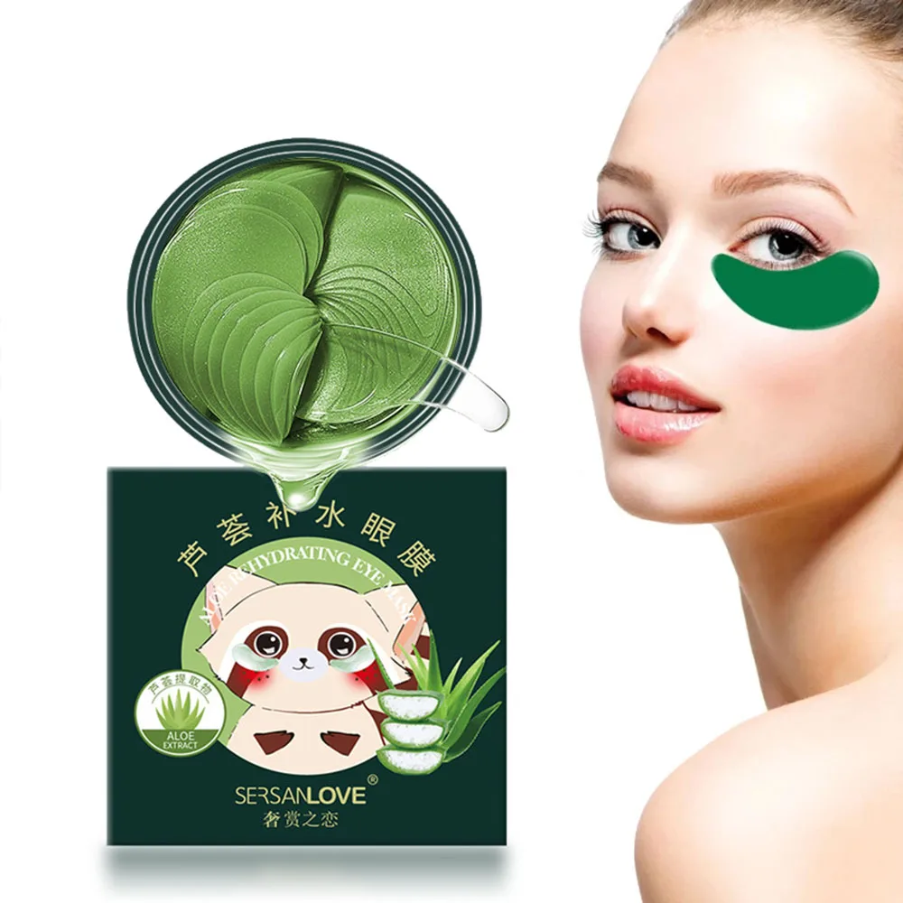 Moisturize Aloe Crystal Collagen Anti Wrinkle Eye Mask Remove Eye Bags Fades Dark Circles Eye Beauty Patches Face Pack Eye Care