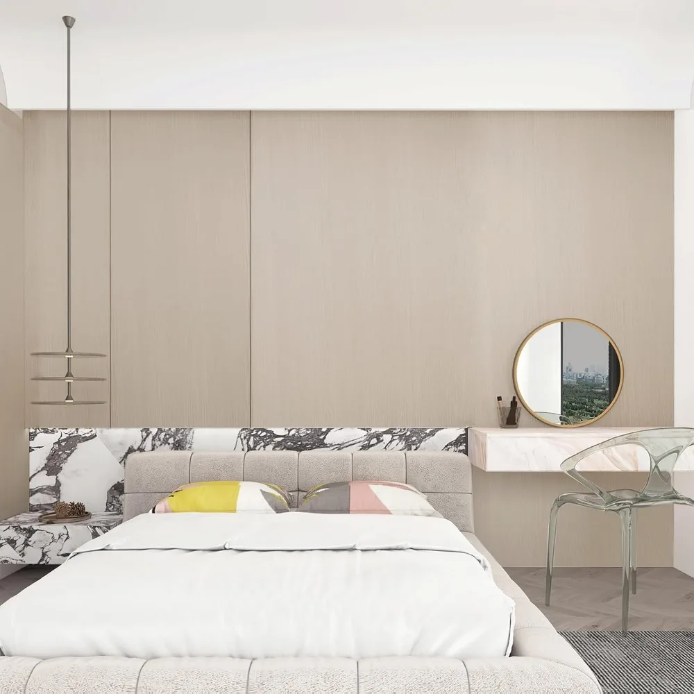 31x354 ورق جدران من الخشب البيج قابل للتقشير واللصق ورق اتصال حديث من الخشب الصناعي مقاوم للماء ورق اتصال ذاتي اللصق من الخشب الخفيف