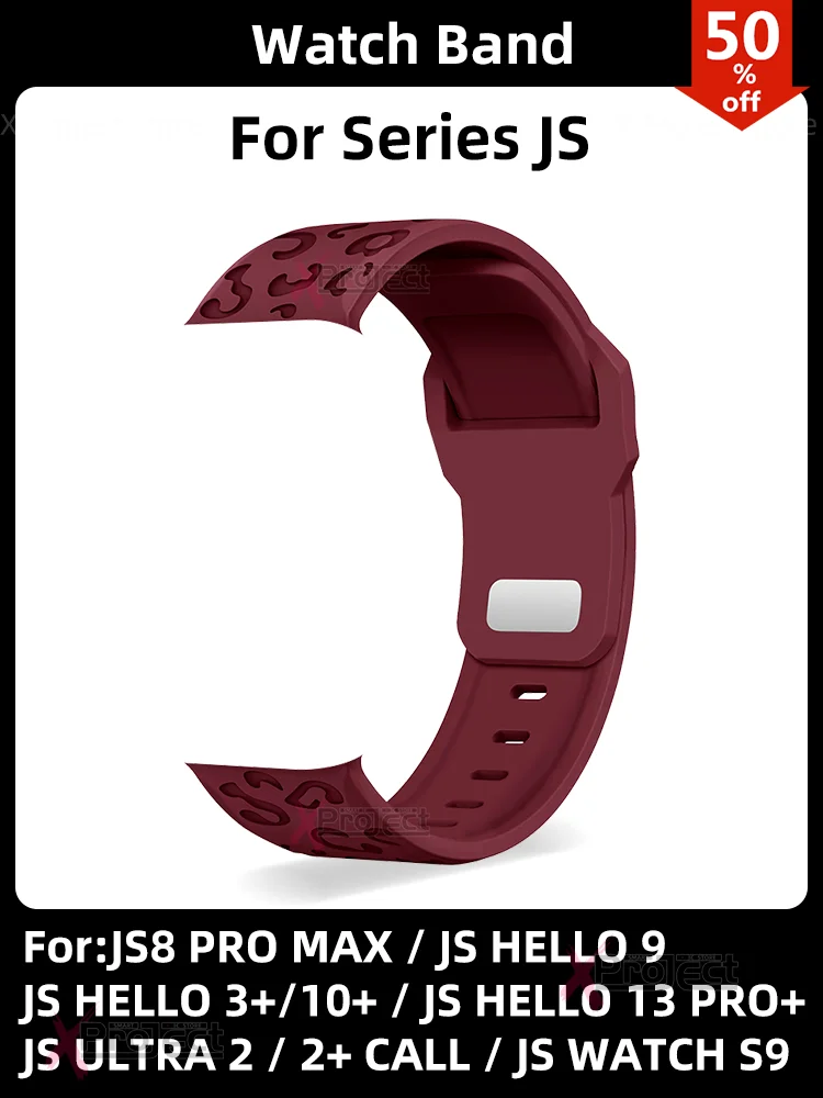 Silicone Strap For JS8 PRO MAX Smart Watch JS Hello 9 10 13 Pro Plus JS ULTRA 2 Plus Call JS S9 Smartwatch Leopard Print Band