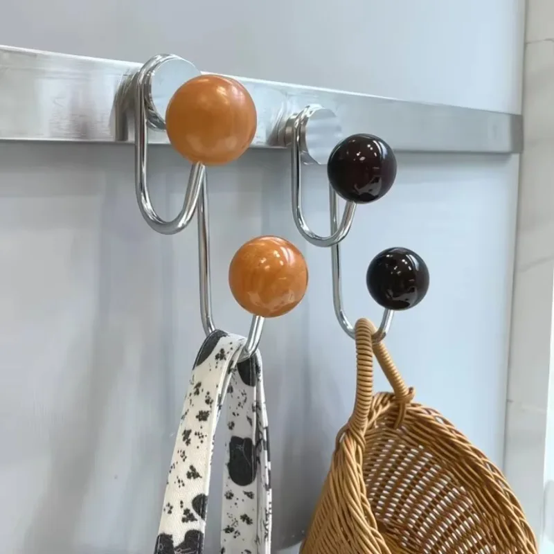 

Magnetic Wooden Bead Hook, No Punching, No Marks, Strong Magnetic Refrigerator Door Hook, Easy Storage and Organization