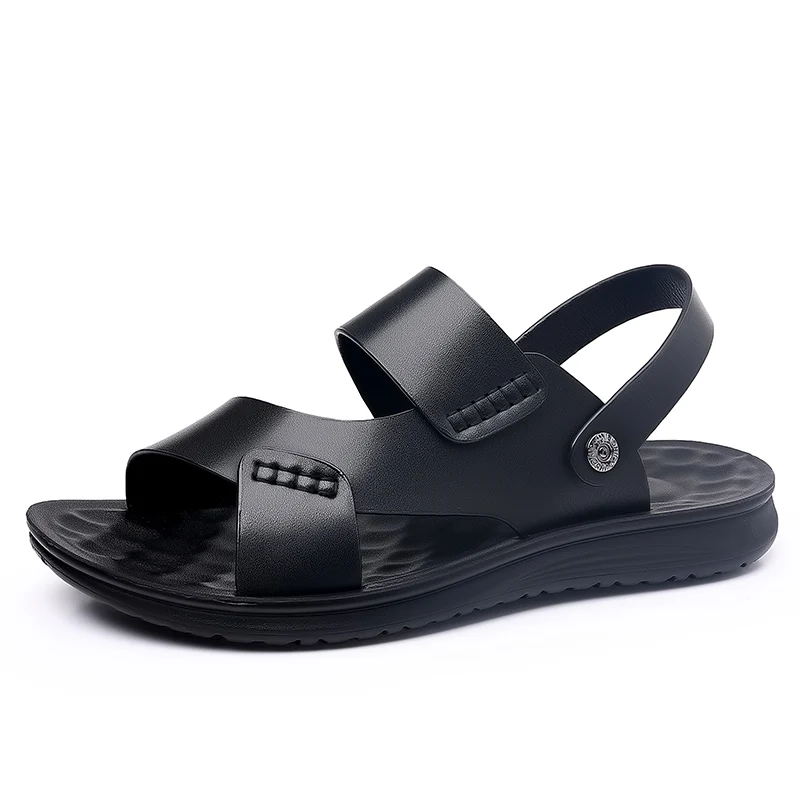 Summer Men\'s Business Leather Sandals Large Size ：37-47 Outdoor Beach Sandals Direct Sales Designer Driving Flat Casual Shoes