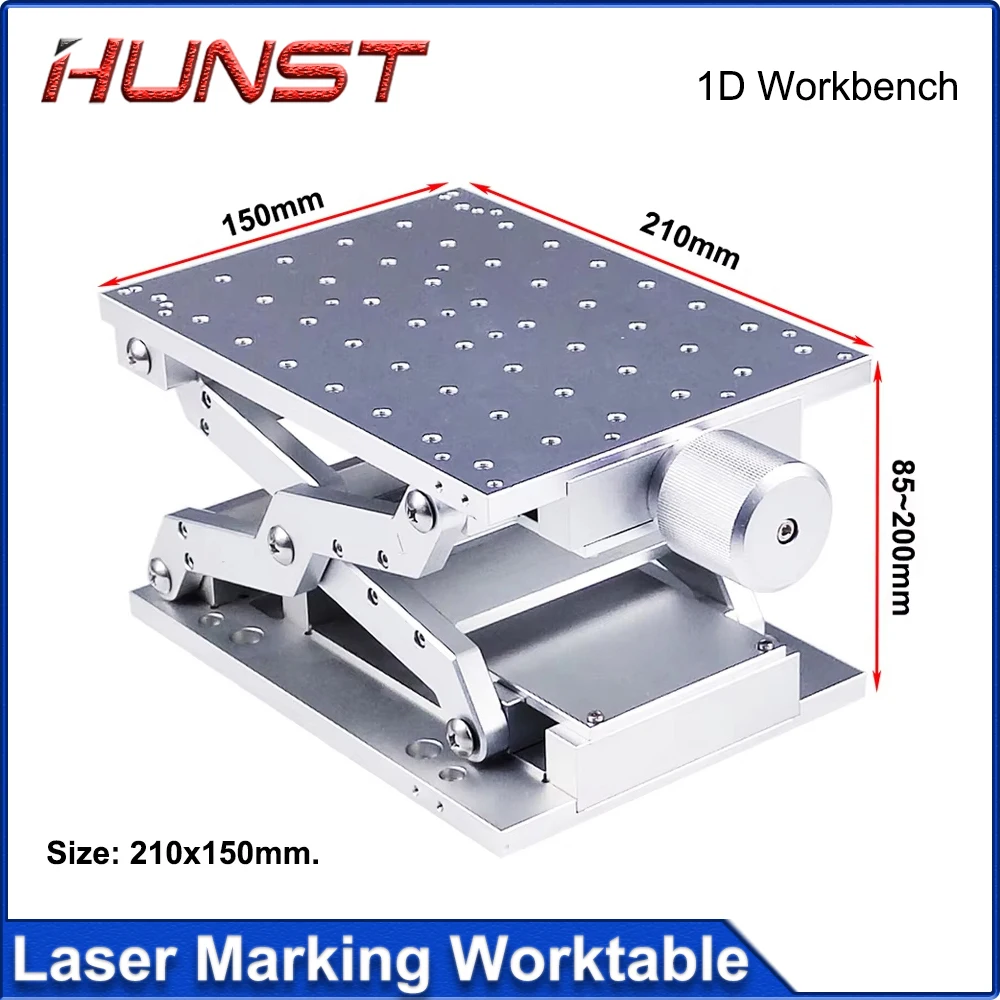 HUNST Desktop Portable Table 1D Mobile Table 210x150x85mm for Manual Lifting Platform for Laser Marking Machine