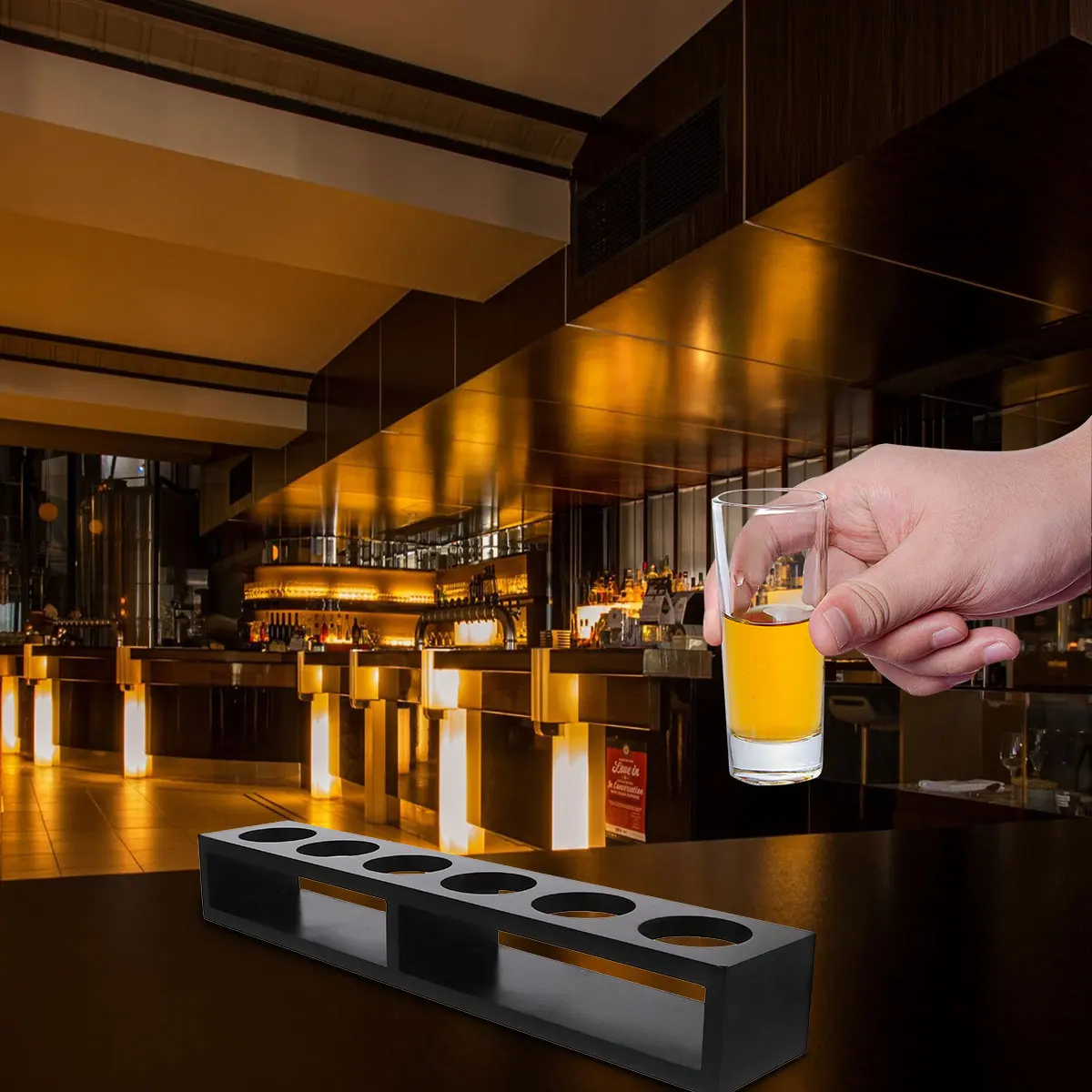 

Wooden Cup Holder for Daily KTV Bars Hotels 4cm Hole Diameter Storage Organizer