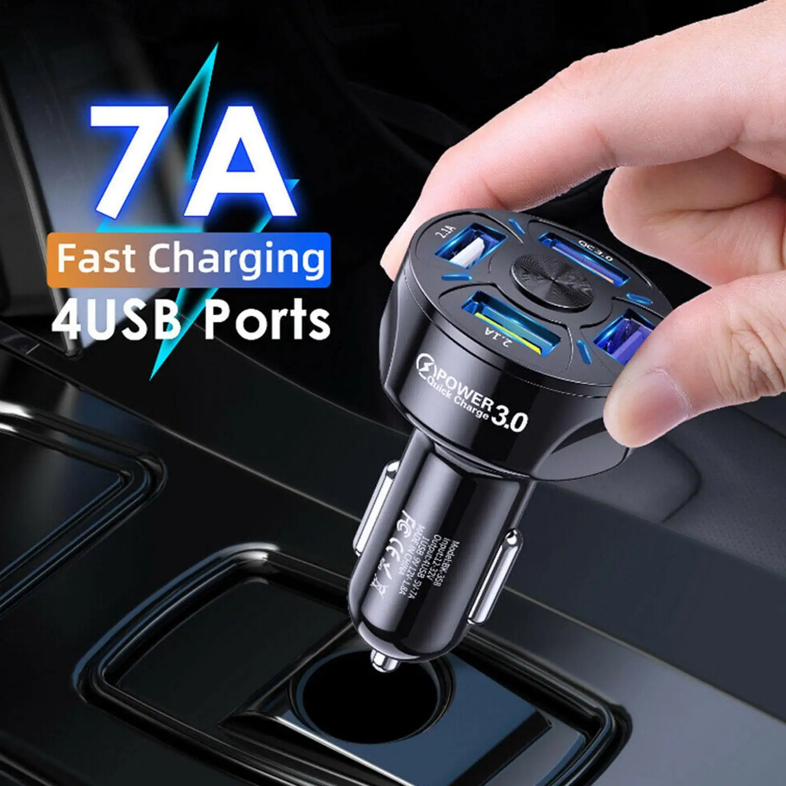 Car USB Charger PD 20W 4 Port Quick Charge 3.0 Universal Type C Fast Charging For IPhone Type C Car Charger