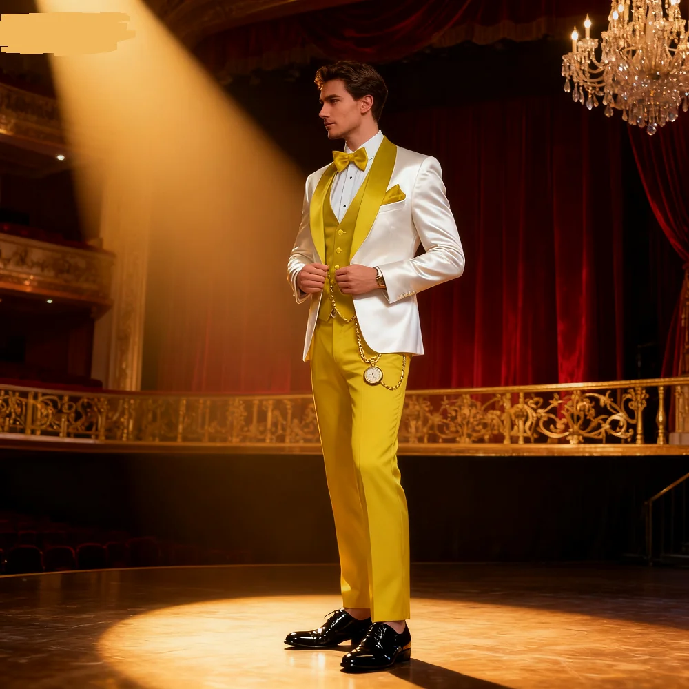 

chegada ternos masculinos personalizados 3 peças xale lapela smoking noivo casamento terno sob medida festa blazer terno masculi