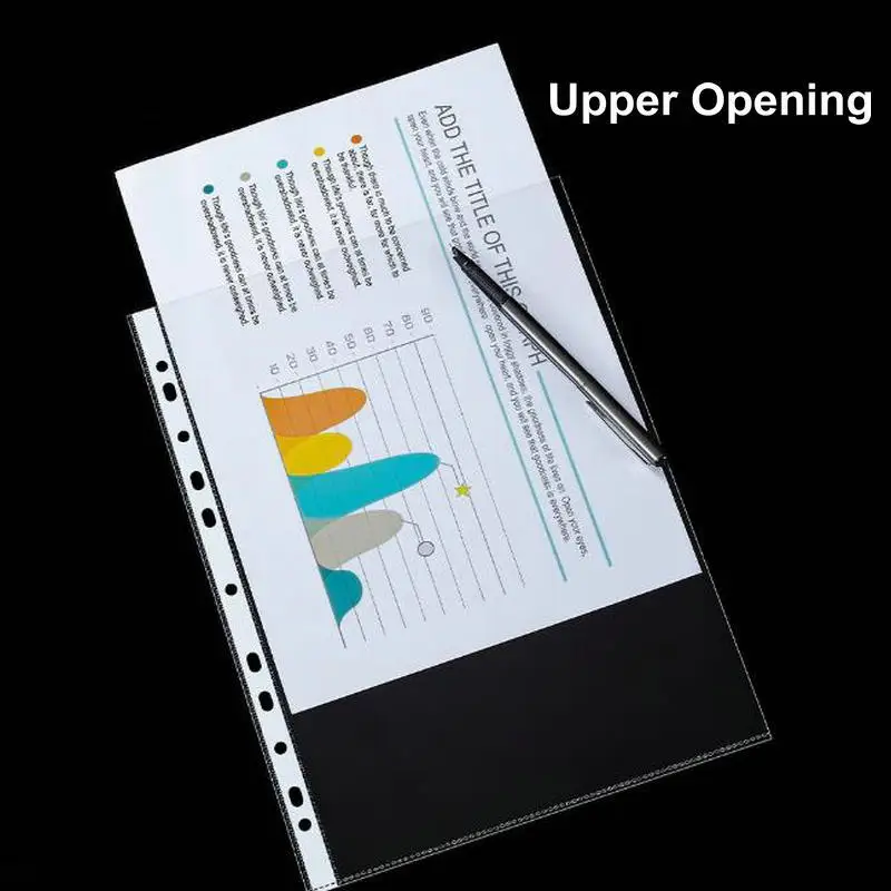 50pcs HD Transparent A4 Binder Sleeves 11-holes Sheet Protector A4 Plastic Sleeves Glossy Clear File Bag 8C/10C Thickness image 5