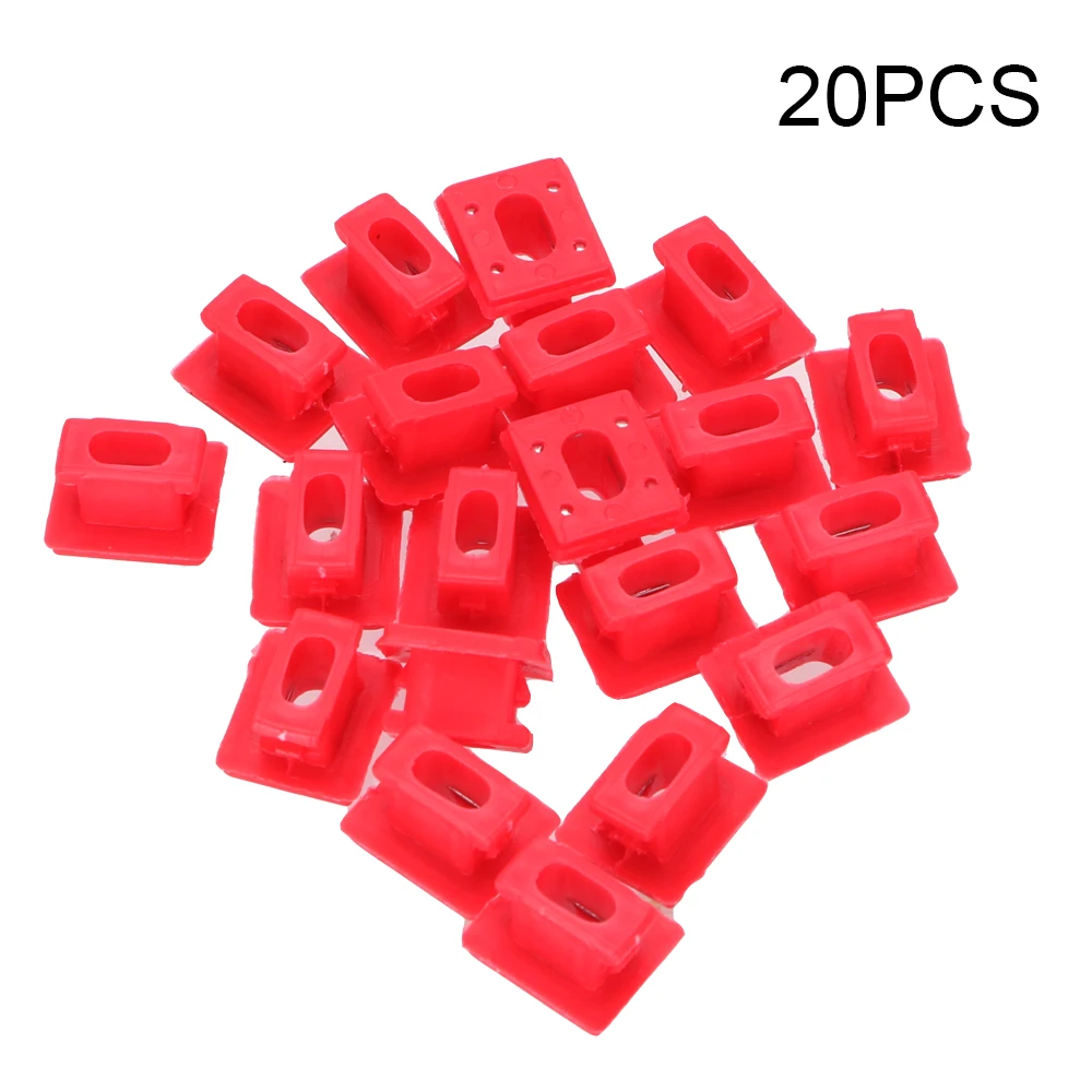 Car Fasten Clips Dashboard Dash Trim Strip Clips Panel Fixing Buckles 20pcs/set For BMW E46/E65/E66/E83N Red Insert Grommets