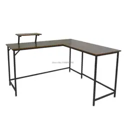 Simple and Modern Desktop Computer Desk With Monitor Stand L-shaped Writing Desk Home Office Furniture