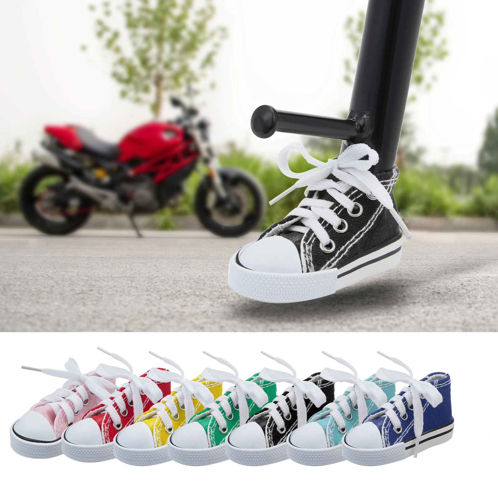 

Motorcycle Side Stand Funny Cute Mini Shoe Foot Support Motor Bicycle Kickstand Tripod Motor /Bike Kickstand Mini Canvas Shoes