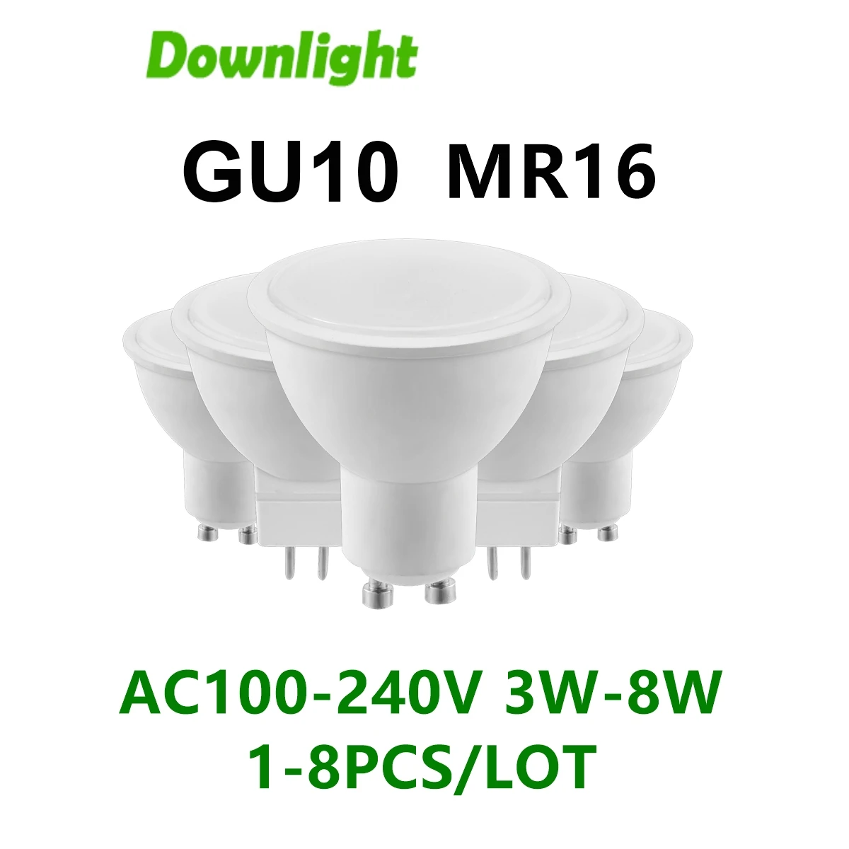 

Светодиодный точечный светильник GU10 MR16 AC100-240V 3 Вт-8 Вт, сменный высокояркий теплый белый свет 50 Вт 100 Вт, галогеновая лампа подходит для кухни