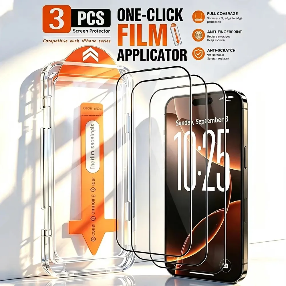 3PCS 3PCS 8K Oleophobic Coating Easy Install Screen Protector For iPhone 18 Pro Max 17 16 13 11 15 14 Plus 12 18promax Tempered Glass - Aliexpress Deal