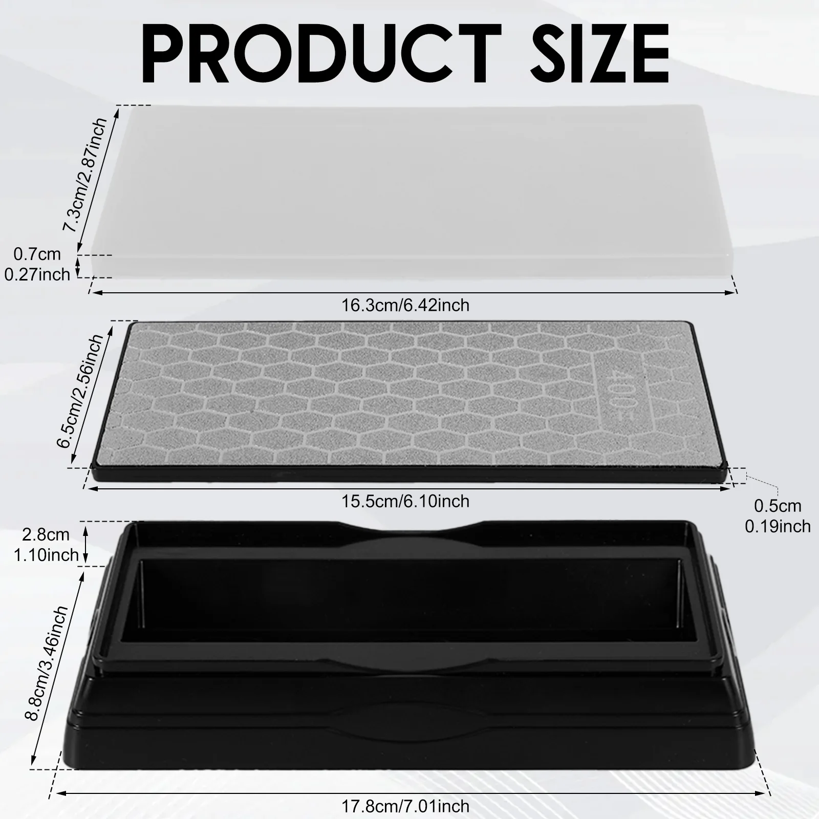 400/1000 Grits Double Sided Sharpening Stone Diamond Sharpening Plate Whetstone with Non-slip Base Dust Cover for Knife Scissor