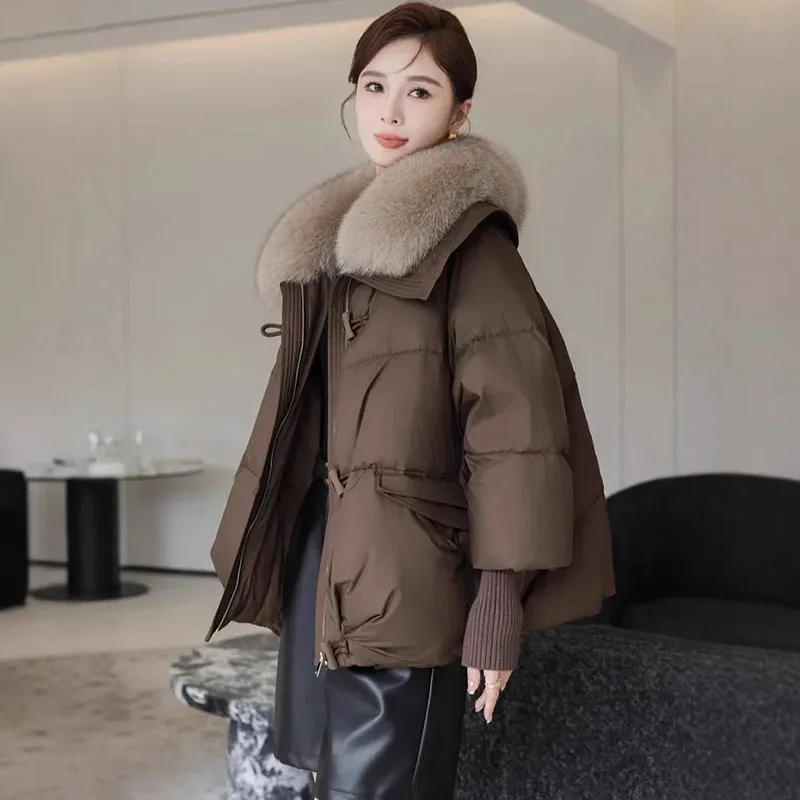 

New Winter Down Cotton Jacket Women Short, Loose, Fashion Warm Cotton-padded Jacket With a Fur Collar Female Thick Padded Jacket