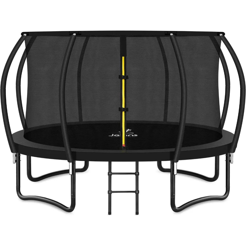 

Recreational Trampolines with Enclosure Net and Ladder, Outdoor Anti-Rust Trampolines for Kids and Adults